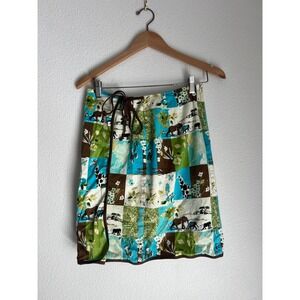 Russell‎ Kemp Petite Skirt Patchwork Print Safari Animals Cottagecore